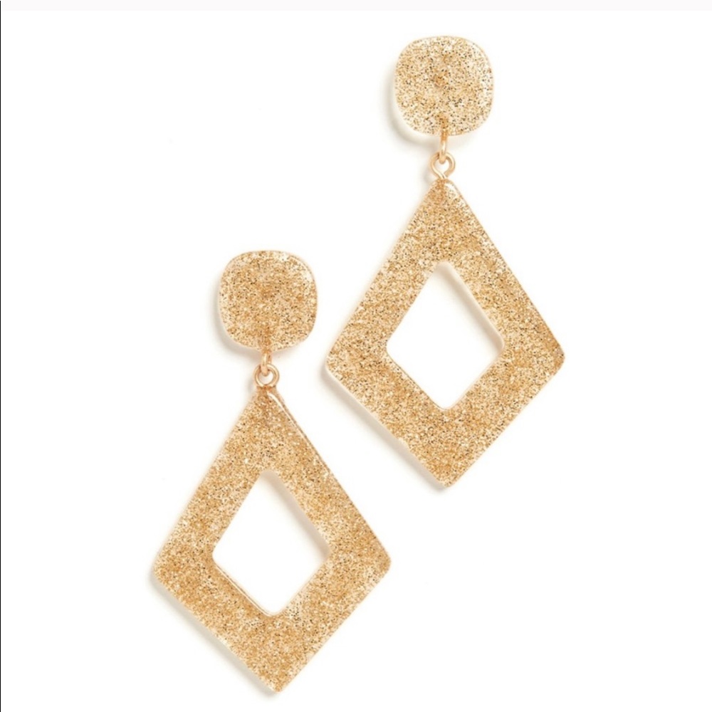 Madewell Diamond Shape Resin Glitter Earrings